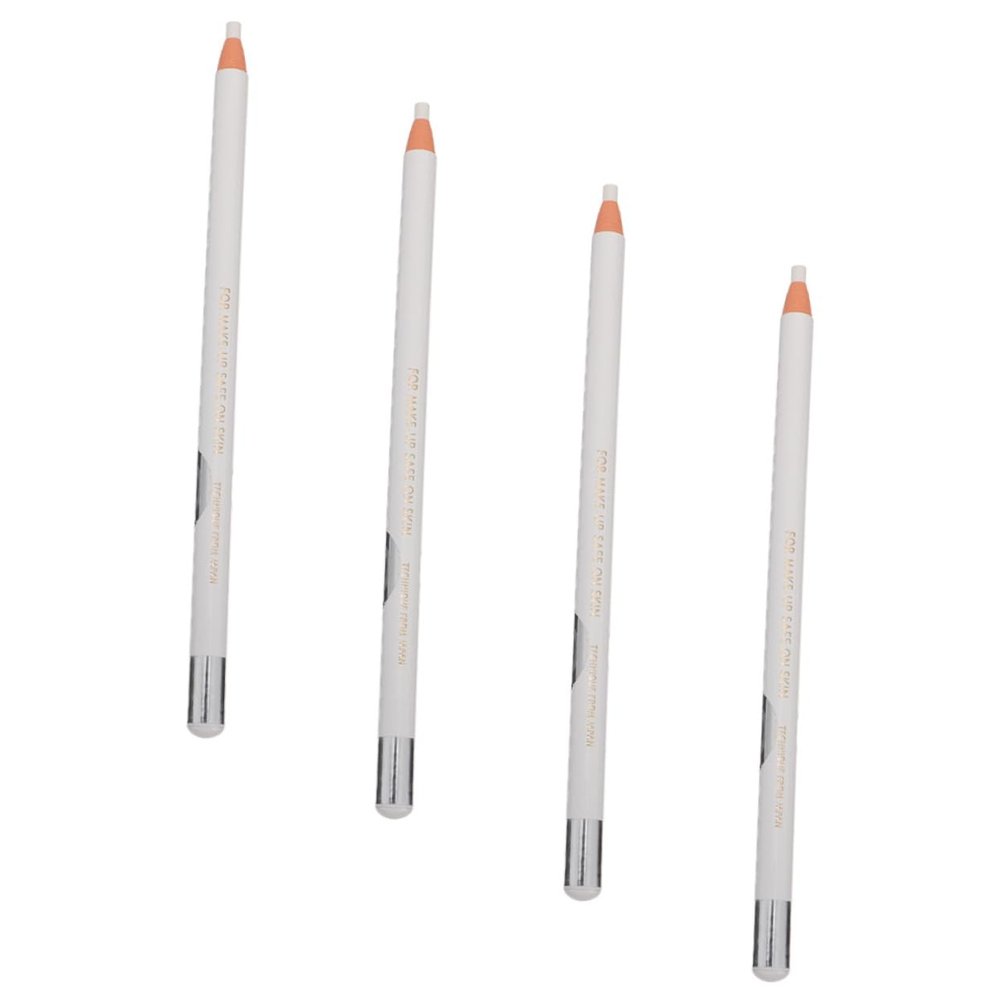 Baluue 4pcs Quality White Eyebrow Pencil Multipurpose Eyeliner Pen for Eye Makeup -friendly