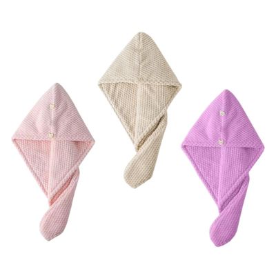 BIUDECO 3pcs Supple Fleece Hair Drying Hat Shower Caps for Women Absorbent Hair Drying Hat Soft Head Coverings
