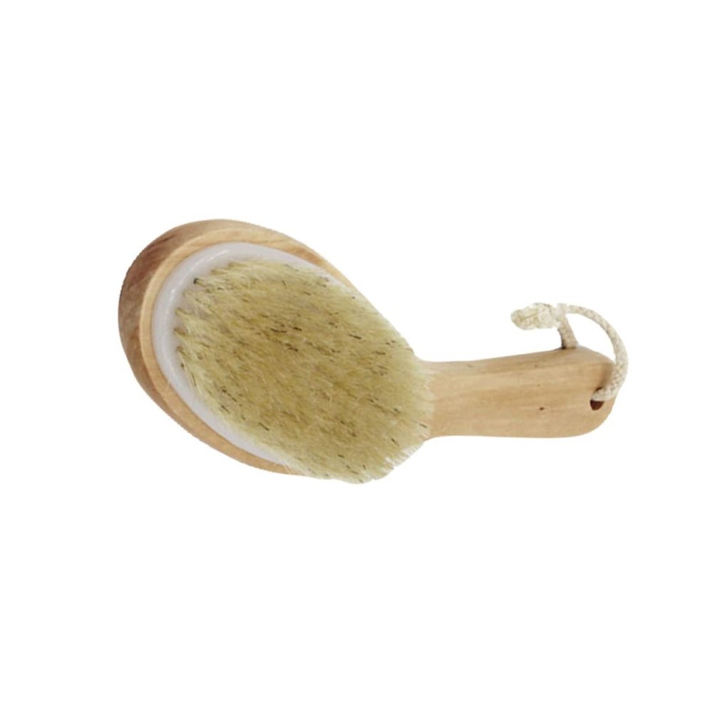 VINTORKY Natural Exfoliating Lymphatic Body Brush with Wooden Handle Body Boar Bristle Bath Brush