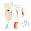 IWOWHERO 1set Beard Scissors Set Stainless Steel Beard Comb Grooming Kit for Trimming Stylish Case view 2