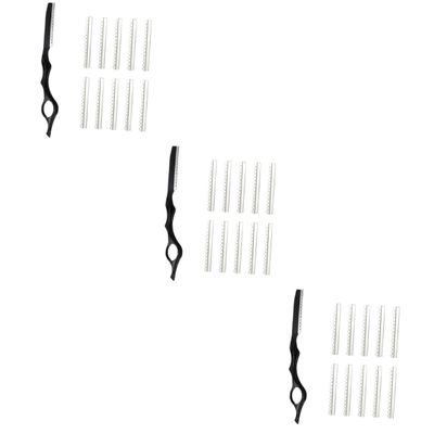 Baluue 3sets Razor Blade Shaving Razor Hair Styling Manual Shaver for Home Haircut Kit