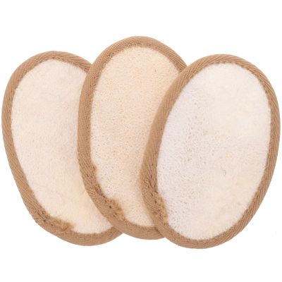 Baluue 3pcs Loofah Sponge Pads Exfoliating Body Shower Sponge Tub Scrubbers Loofah Pads Lanyard Makeup Remove Random Style