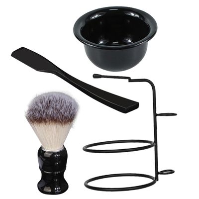 Baluue 1set Shaving Brush Kit Bowl Professional Stand for Men's Grooming Manual Shaving Supplies for Beard Care and Facial Cleansing Tools