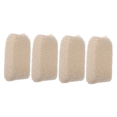 TOVINANNA Sponge Brush Bath Sponge 4 Pack Natural Cotton Bath Loofah Hanging Loop Gentle Massage Cleaning for Toddlers