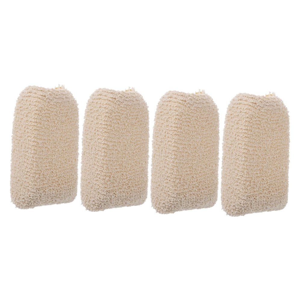 TOVINANNA Sponge Brush Bath Sponge 4 Pack Natural Cotton Bath Loofah Hanging Loop Gentle Massage Cleaning for Toddlers