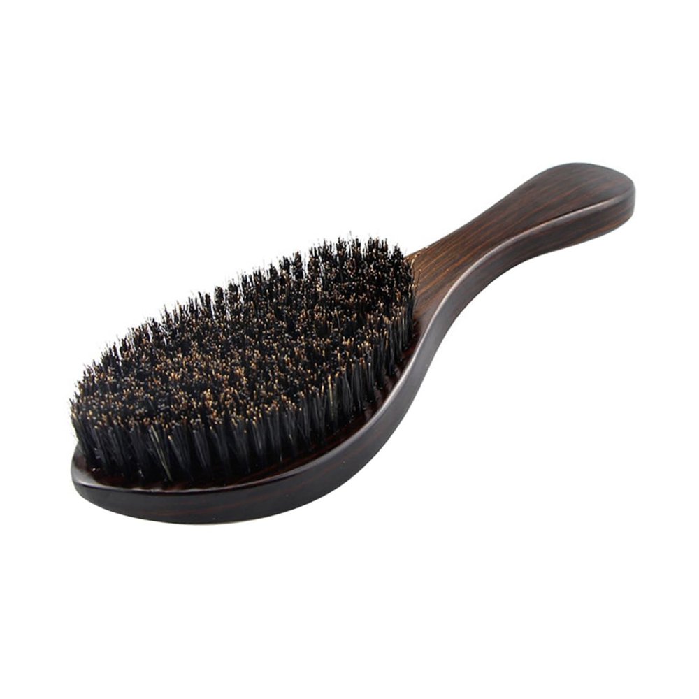 Baluue Travel Hair Brush for Curly Hair Wooden Handle Boar Bristle Beard Styling Brush for Men