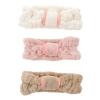 BIUDECO 3pcs Coral Fleece Bowknot Headband for Spa Yoga Makeup Face Washing Soft Elastic Hairband for Skincare Comfortable Breathable Design Random Colors view 1