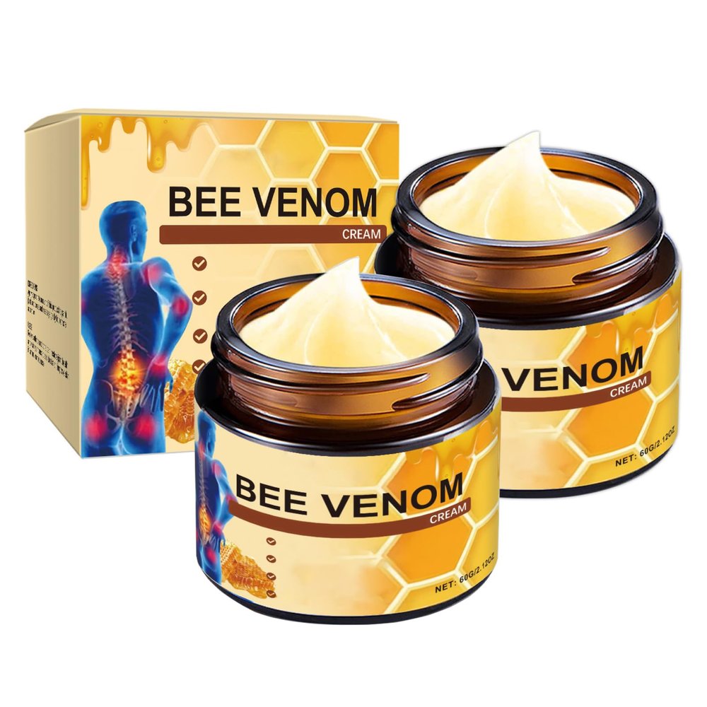 OSFRIAGE Bee Venom Joint Gel, Professional Bee Venom Ointment,Bee Venom Cream,Bee Venom Joint and Bone Cream for Back, Knee, Hands, Neck, Feet -60g (2PCS)
