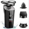 Electric Shaver for Men Rechargeable 4 in 1 Rotary Razors Beard Trimmer Face Shavers Waterproof Wet & Dry Cordless view 1