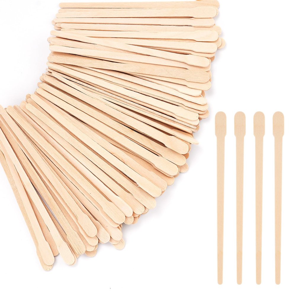 MMonDod Wooden Eyebrow Waxing Sticks with Handle, Small Wood Wax Sticks, Wax Sticks for Hair Removal, Wax Spatulas Craft Applicator Sticks for Eyebrow, Lip, Nose Waxing (600 Pcs)