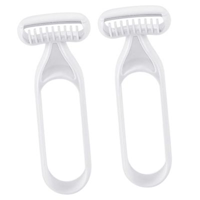 Baluue 2pcs Body Hair Trimmers for Women Safe Manual Hair Remover for Armpits and Legs Precision for Smooth Shave Travel-Friendly Design Light Gray