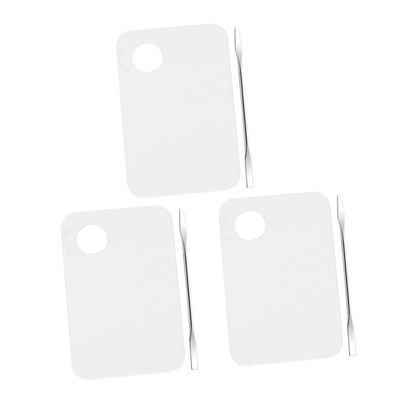 NOLITOY 3sets Cosmetic Spatula Set Manicure Mixing Plates Makeup Palette Spatula Tool for Blending Colors