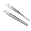 IWOWHERO 2pcs Anti-static Eyebrow Tweezers Curved Straight Tip Nail Tools for Professional Manicure and Eyebrow Grooming Washable and Lightweight for Home Use view 1