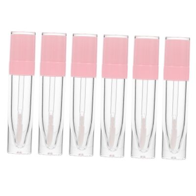 Baluue 6 Pack Round Lip Gloss Tubes Empty Diy Lip-glaze Bottles Portable Travel Size
