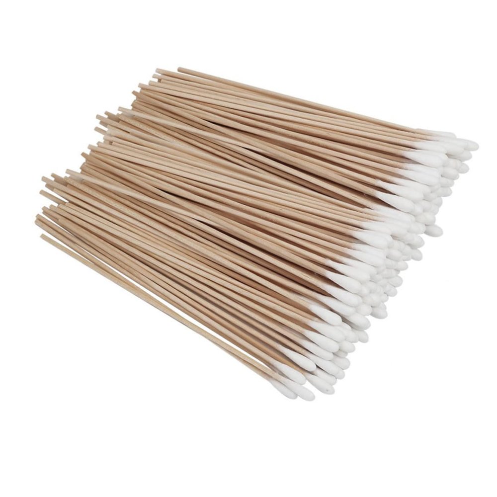 TOVINANNA 500pcs Long Single Head Cotton Swab Wooden Handle Multi-purpose Cotton Stick for Home Store Use