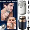 Capsule Razor, Capsule Razor Mini Portable Electric Shaver, 2 in 1 Mini Portable Electric Shaver, with Nose Hair Trimmer, Waterproof (White*2) view 2