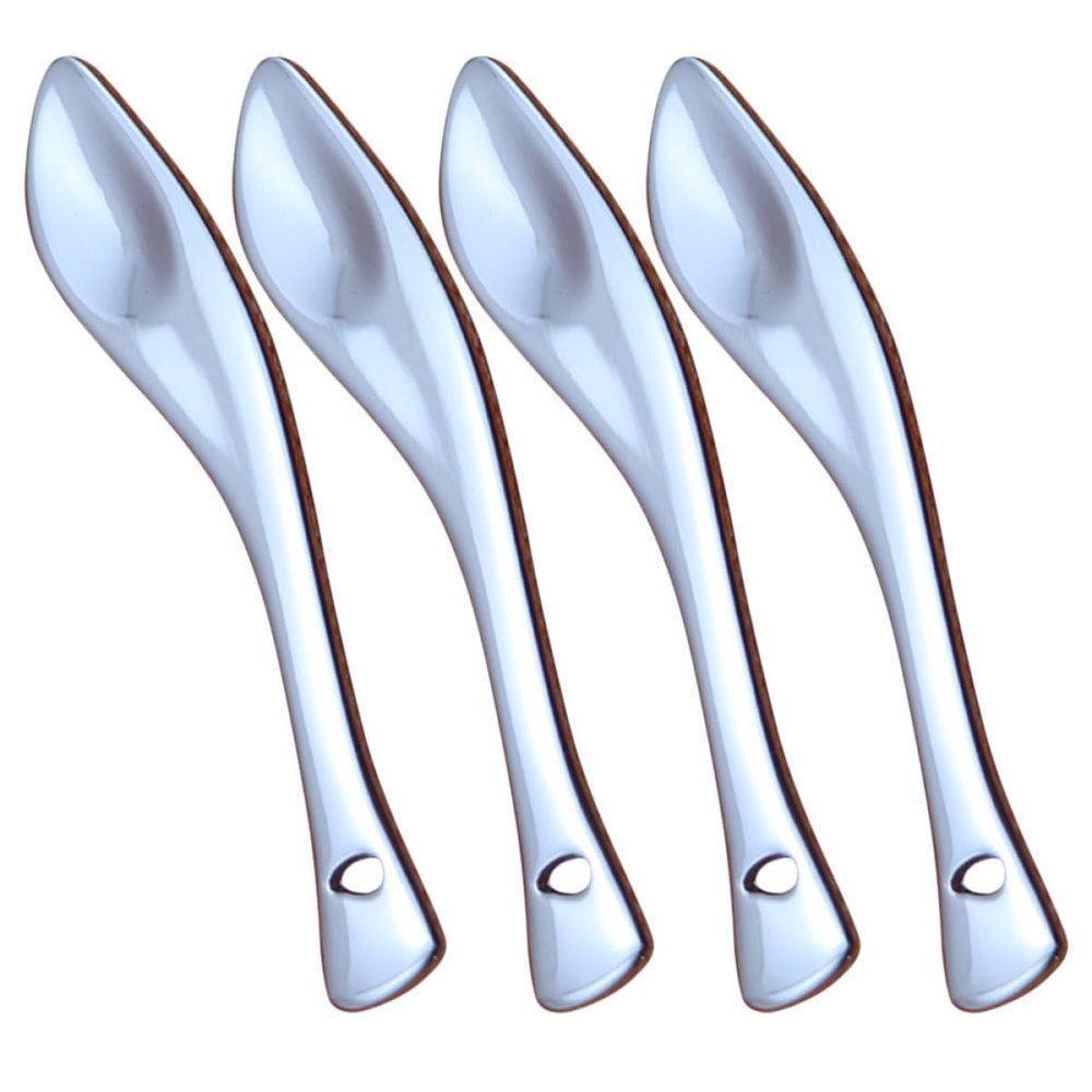 TOVINANNA Cosmetic Spatulas 4pcs Face Cream Spoons Mini Size Non-fluorescent Safe for Skin