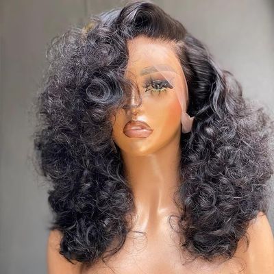 180 Density 13x6 HD Transparent Lace Frontal Human Hair Wigs Pre Plucked Body Wave Wig Human Hair For Black Women Brazilian Remy Hair Glueless Wig Bleached Knots 150% Density 26Inch