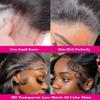 180 Density 13x6 HD Transparent Lace Frontal Human Hair Wigs Pre Plucked Body Wave Wig Human Hair For Black Women Brazilian Remy Hair Glueless Wig Bleached Knots 150% Density 26Inch view 3