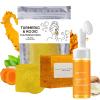 Derperzi Turmeric Wash And Care 3 Piece Set, Turmeric Face Wash With Brush, Lemon Face Bar, Scrub Pads for Skin, Moisturizing Skincare Set for for Face and Body view 1