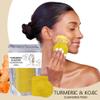 Derperzi Turmeric Wash And Care 3 Piece Set, Turmeric Face Wash With Brush, Lemon Face Bar, Scrub Pads for Skin, Moisturizing Skincare Set for for Face and Body view 3