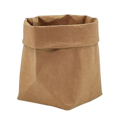 OHPHCALL Desk Washable Lipstick Organizer Brown Paper Storage Basket