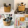 OHPHCALL Desk Washable Lipstick Organizer Brown Paper Storage Basket view 3