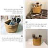 OHPHCALL Desk Washable Lipstick Organizer Brown Paper Storage Basket view 4