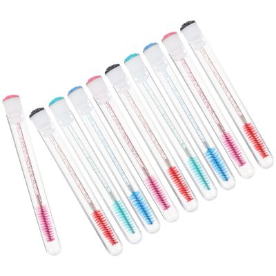 OHPHCALL 10pcs Eyelash Brushes Rhinestone Tube Makeup Applicator for Eyelash Curling Eyebrow Grooming Material for Lashes Natural Look