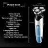 Electric Shavers for Men, Dry Wet Waterproof Mens Rotary Facial Shaver, Face Shaver Cordless Travel USB Rechargeable with Beard Trimmer LED Display for Shaving Husband Dad view 2