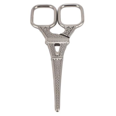 Beauty Scissor Stainless Steel Multifunctional Rounded Head Portable Grooming Scissor Eyebrow Nose Hair (Silver)