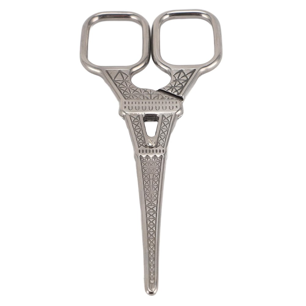 Beauty Scissor Stainless Steel Multifunctional Rounded Head Portable Grooming Scissor Eyebrow Nose Hair (Silver)