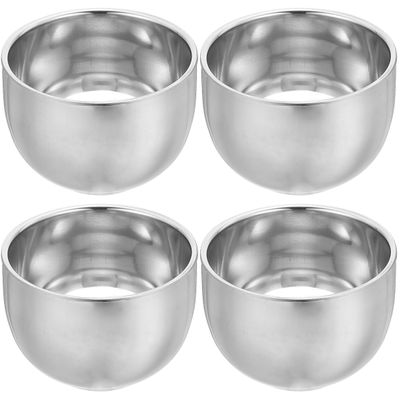 Baluue 4pcs Convenient Shaving Bowl Professional Shave Mug for Men Double Design Portable for and Storage