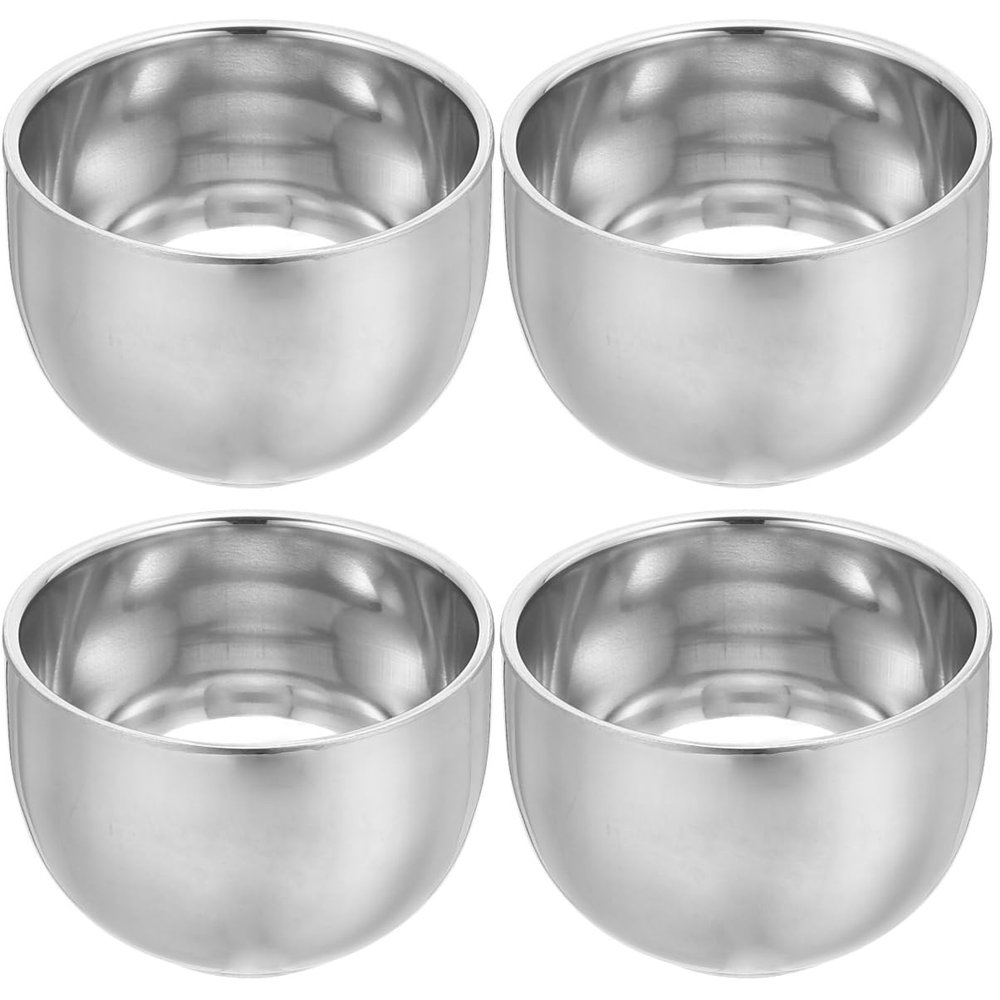 Baluue 4pcs Convenient Shaving Bowl Professional Shave Mug for Men Double Design Portable for and Storage