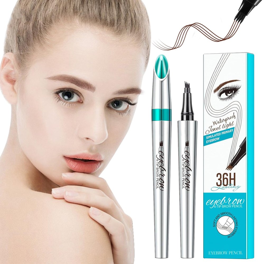 Micro-Fork Microblading Eyebrow Pen - Waterproof Eyebrow Pencil with Hair Like Strokes - Create Natural, Long Lasting, Smudgeproof Brows