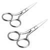 Baluue 2pcs Stainless Steel Eyebrow Scissors Face Trimmer Scissors for Women Nose Hair Razor Brow Grooming Tool view 1