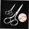 Baluue 2pcs Stainless Steel Eyebrow Scissors Face Trimmer Scissors for Women Nose Hair Razor Brow Grooming Tool view 3