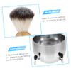Baluue 1set Grooming Shaving Brush and Bowl Kit Stand Portable Stainless Steel Soap Bowl Rack for Men Space-saving Shaving Set for Travel and Everyday Use view 4