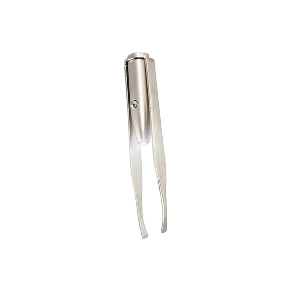 Baluue Led Light Eyebrow Clip Hair Removal Tweezer for Eye Lashes Women Makeup Tool Push Button