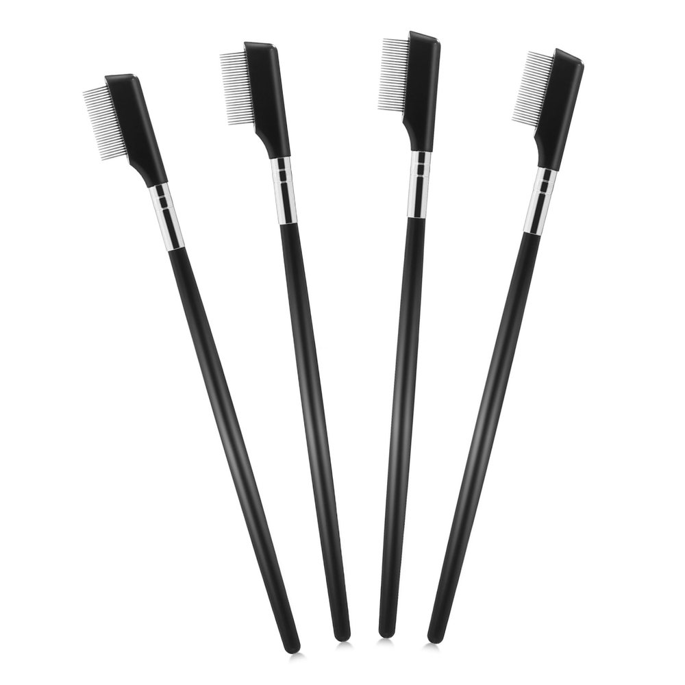 TOVINANNA 4pcs Metal Eyelash Comb Separators Lash Separator Tool for Eyelash Extensions Compact Eye Lash Separation Brush for Makeup Application