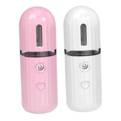 OHPHCALL 2pcs Handy Mist Sprayer Moisturizing Face Mist USB Rechargeable Facial Mister for Travel