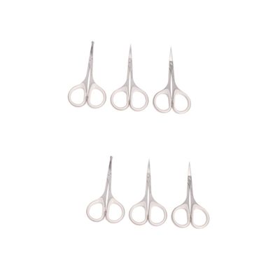 Baluue 6pcs Nose Hair Scissors for Women Men Eyebrow Trimmer Vibrissa Scissor Stainless Steel Scissors Beauty Care