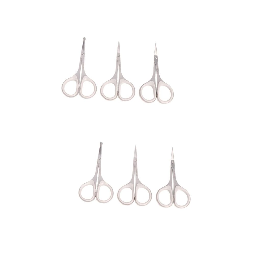 Baluue 6pcs Nose Hair Scissors for Women Men Eyebrow Trimmer Vibrissa Scissor Stainless Steel Scissors Beauty Care