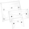 3Pcs Transparent Cosmetic Bags, Mini PVC Makeup Bag with Snap Closure, Different Size Makeup Cases Organizers Pouch, Portable Waterproof Clear Pouch for Lipstick, Facial Cleanser, Shampoo (S&M&L) view 1