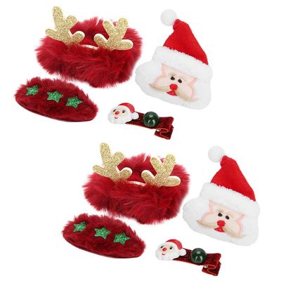 Christmas Hairpin Set for Girls Kids, Cute Clips with 3 Styles, Christmas Decor, for Parties, Festivals, Travel or Daily Life (Santa)