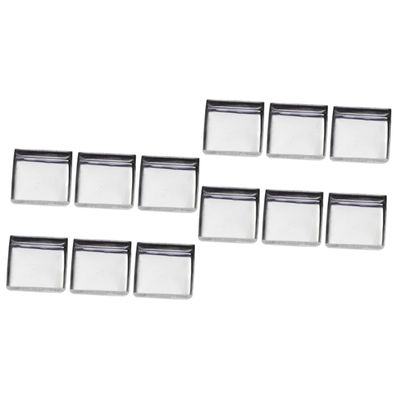 Outanaya 120pcs Empty Square Stainless Steel Pans Eyeshadow Blusher and Powder Makeup Tins for Cosmetics Storage and Craft Projects