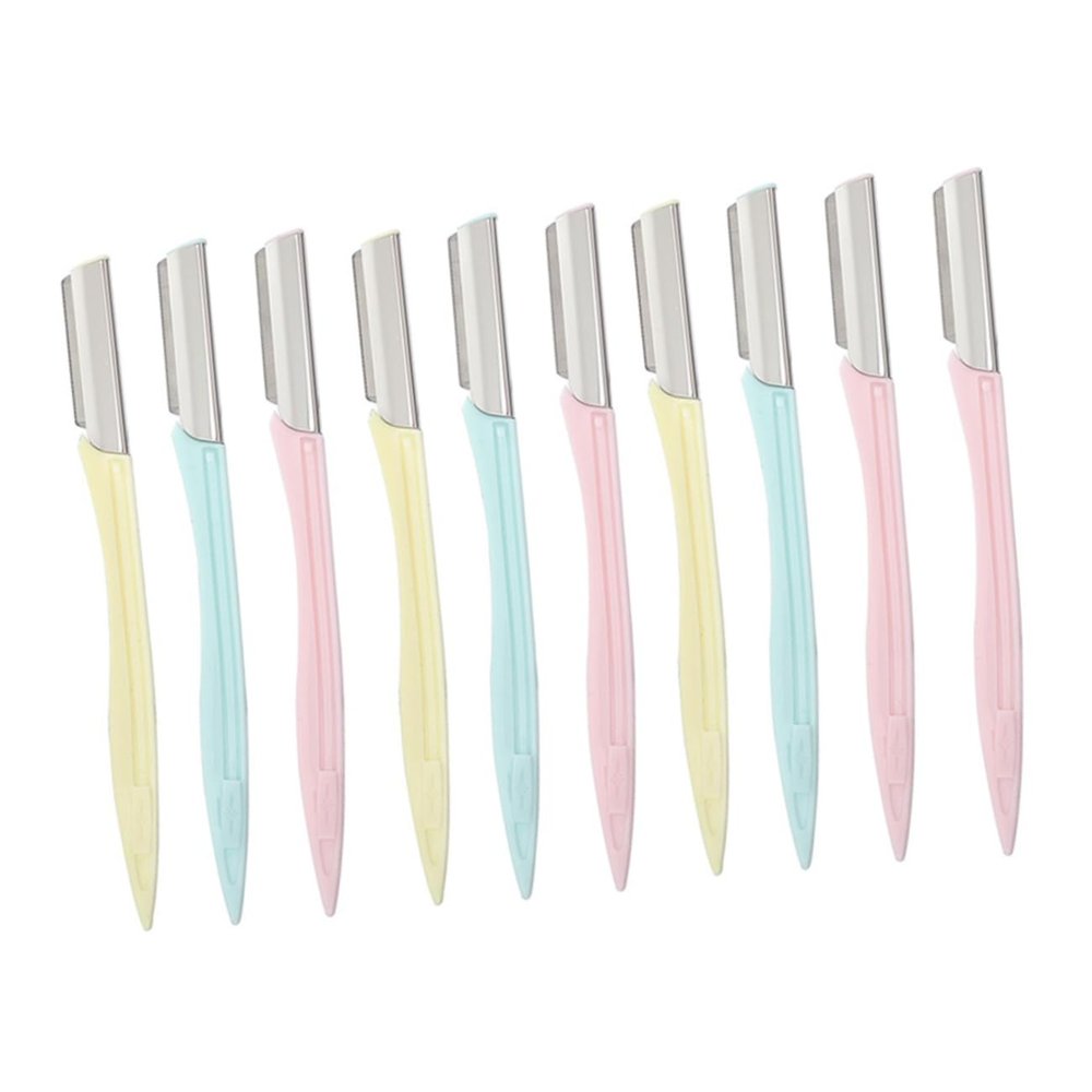HONMEET 10pcs Portable Eyebrow Professional Grooming Ergonomic Design Trimmer for Precise Eyebrow Shaping and Travel Use
