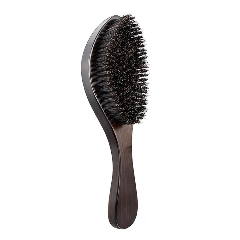 HONMEET 1pc Portable Beard Brush Wooden Handle Natural Bristle Grooming Tool for Men for Styling and Facial Hair Anytime Anywhere