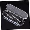 Baluue 2pcs Men Eyebrow Razor Set Trimmer Scissors Nose Hair Scissors Stainless Steel for Precision Shaping view 2