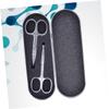 Baluue 2pcs Men Eyebrow Razor Set Trimmer Scissors Nose Hair Scissors Stainless Steel for Precision Shaping view 4